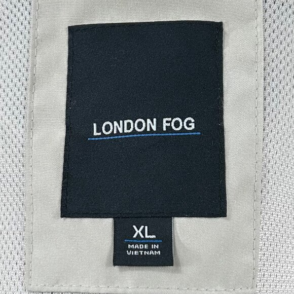 London Fog Gray Golf Microfiber Full Zip 7 Pocket Windbreaker Jacket Size XL - Picture 5 of 15